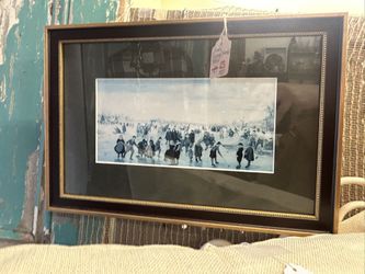Vintage Framed Print of Currier & Ives “Central Park, Winter – The Skating Pond"