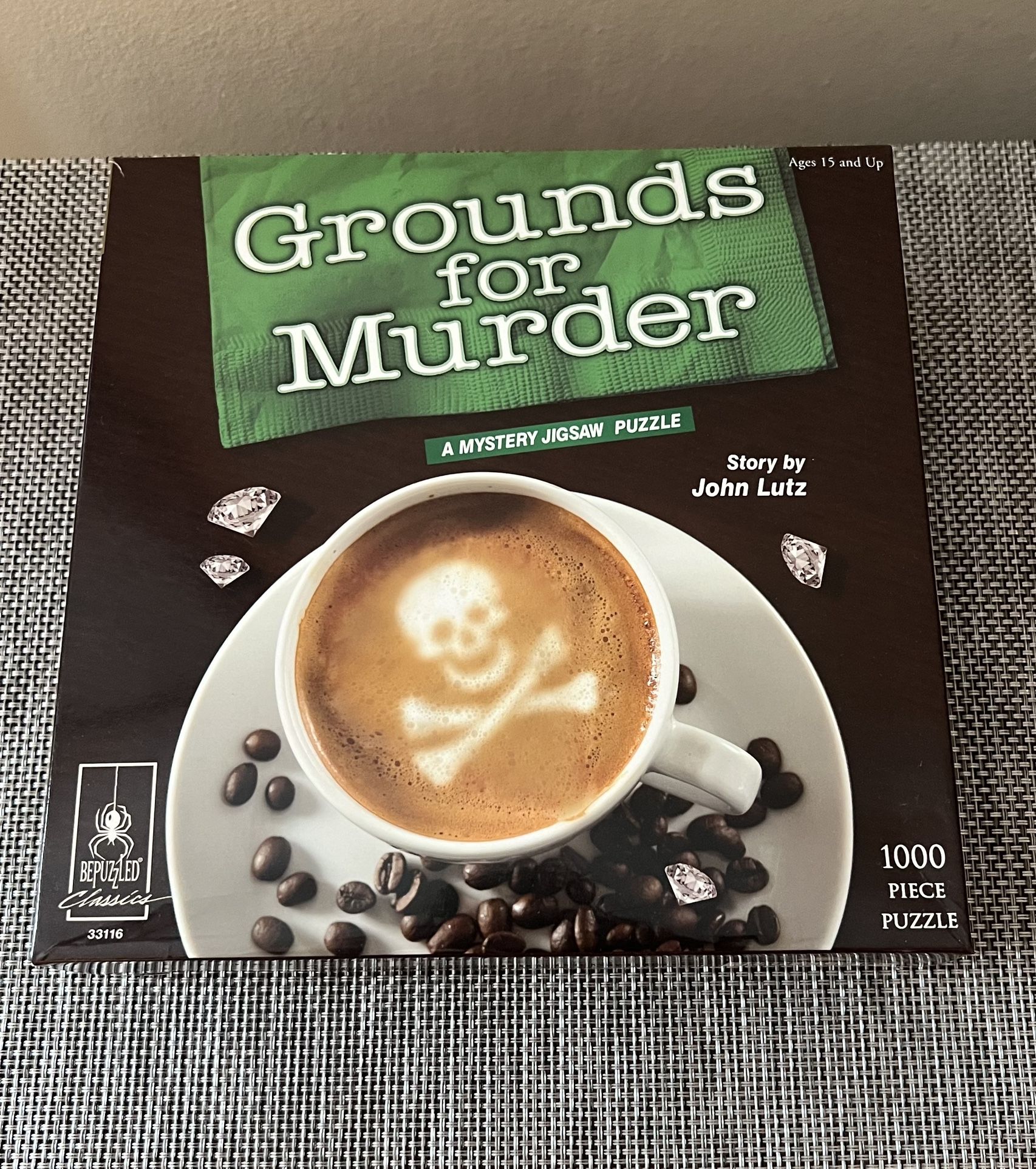“Grounds for Murder” 1,000 Piece Mystery Jigsaw Puzzle