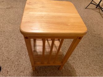 Wooden Side Table with Spindle Sides