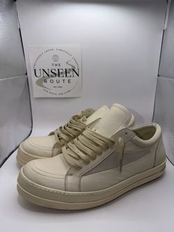 Rick Owens Vintage Sneaks Milk Cream Leather Size 46 / US 13