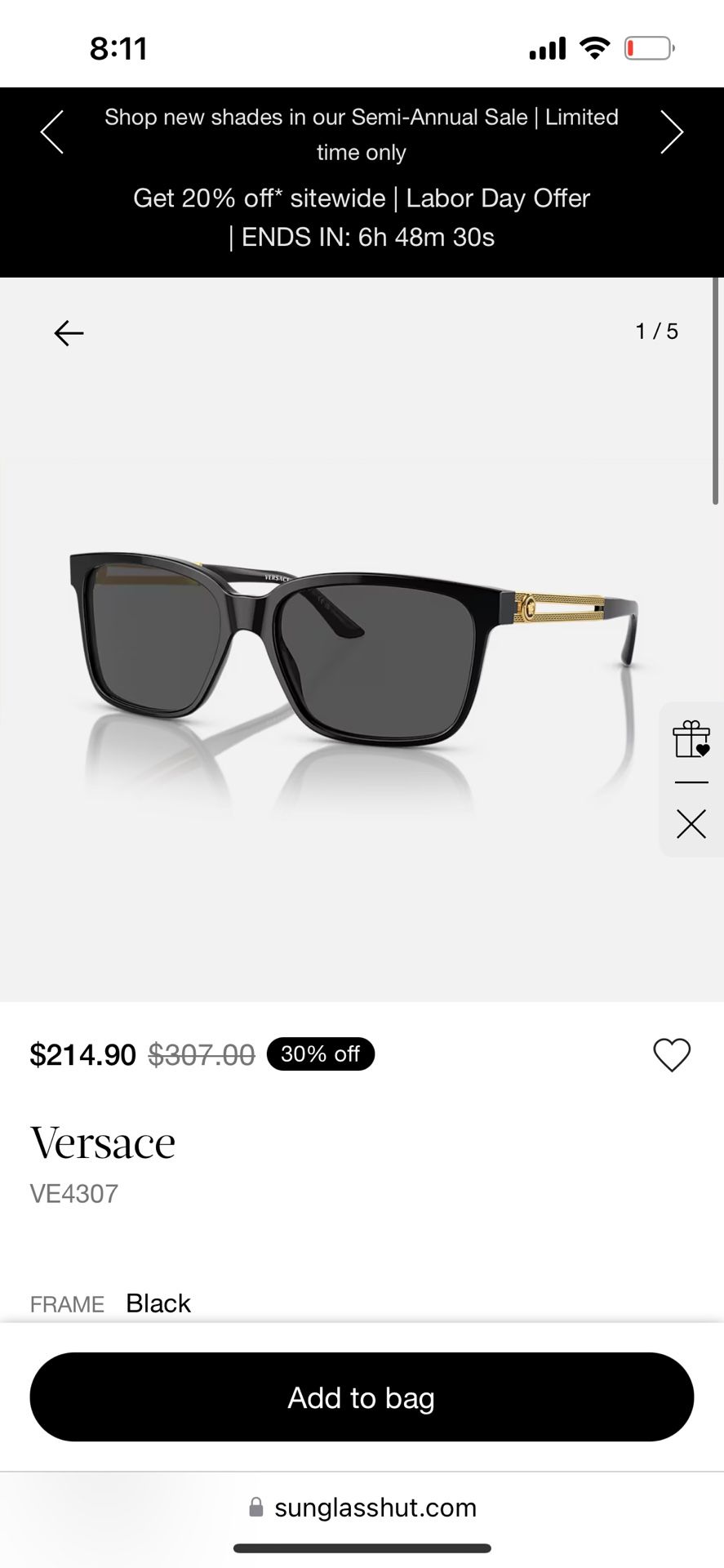 Versace Sunglasses (Brand New)