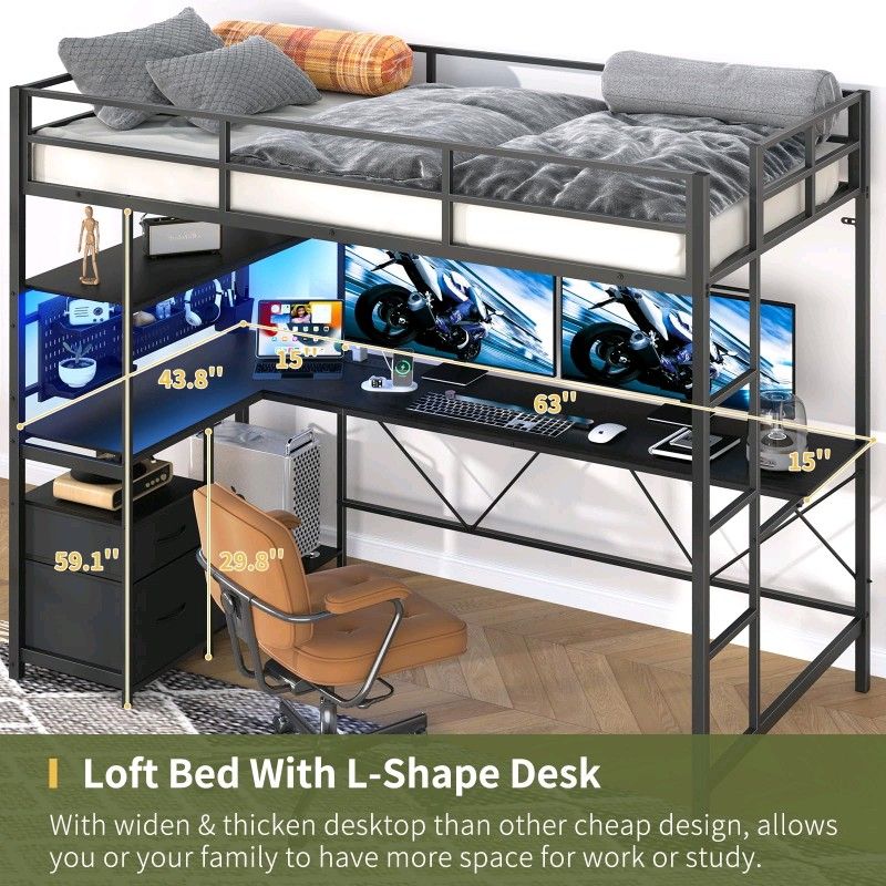 L Loft Bed Used