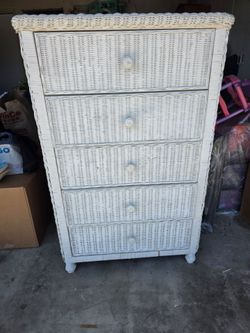 Wicker Dresser - 6 Drawers