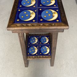 Moon Talavera table, Stand, NightStand, Tile 4x4in