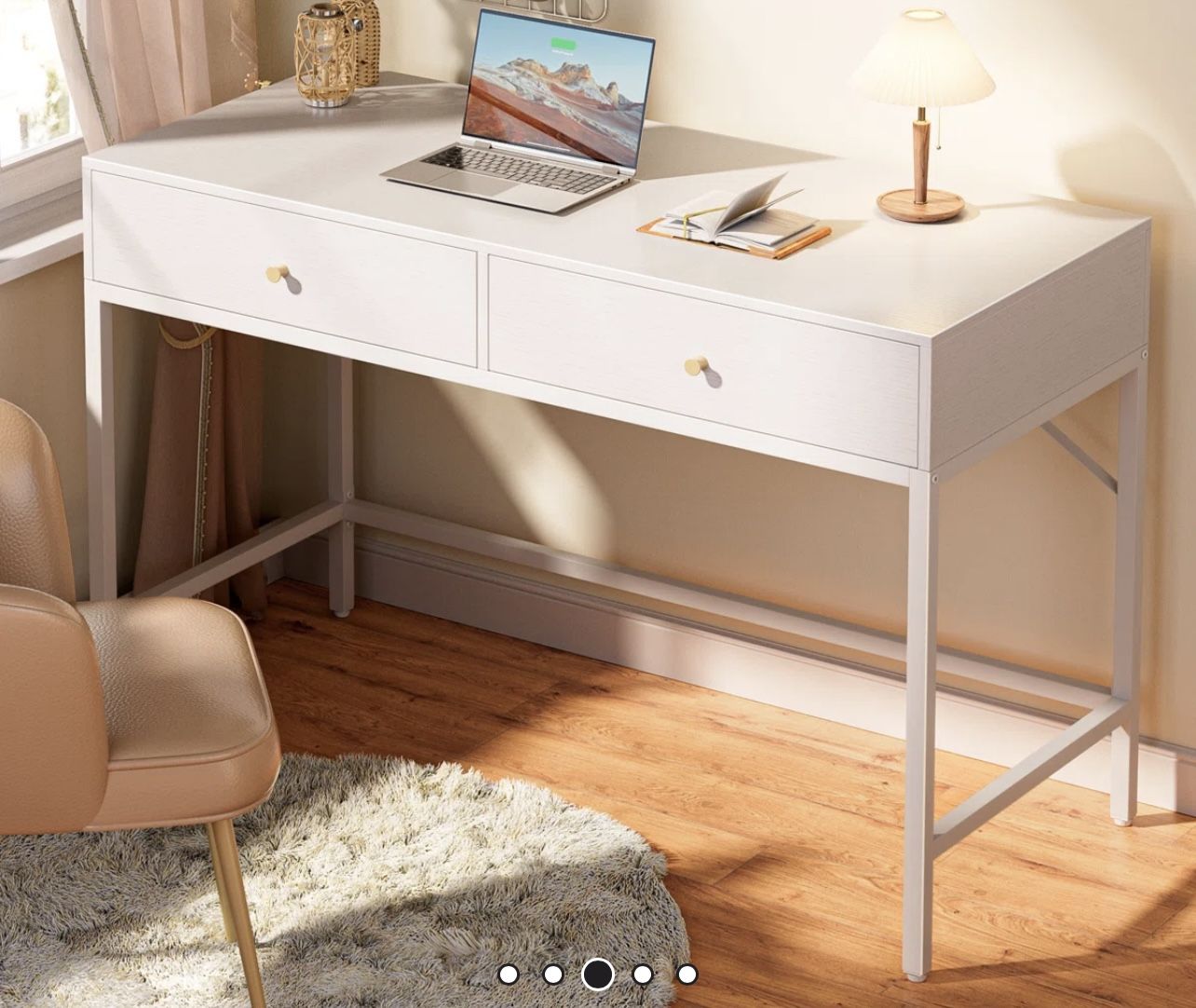 Desk/Vanity with 2 Drawer Storage