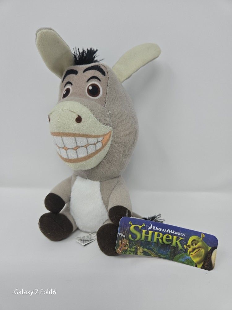 Dreamworks Shrek Donkey Big Head Plush Doll 7” New