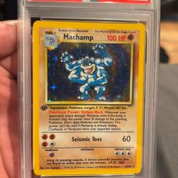 1999 Pokémon Machamp First Edition HOLO PSA EX-MT 6