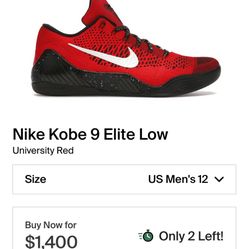 Kobe 9 Elite Low University Red