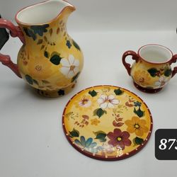 Pitcher Trivet And Creamer 3 Piece Set