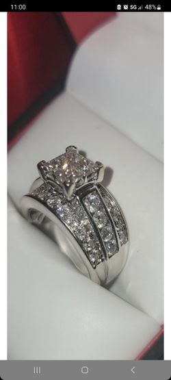  14 K Quad Set Eng Ring 2  5/8 CTW diamond ring