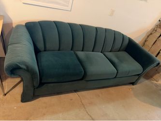 Vintage Velvet Curved Sofa Couch