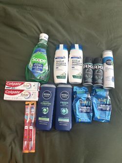 Men’s personal care hygiene oral body wash toothpaste deodorant shampoo conditioner shaving bundle