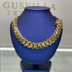 ⚡️🤩🤝20mm 20” Gold Over Silver Miami Cuban Link Bracelet Triple Plated Solution 👨🏼‍🏭⚡️