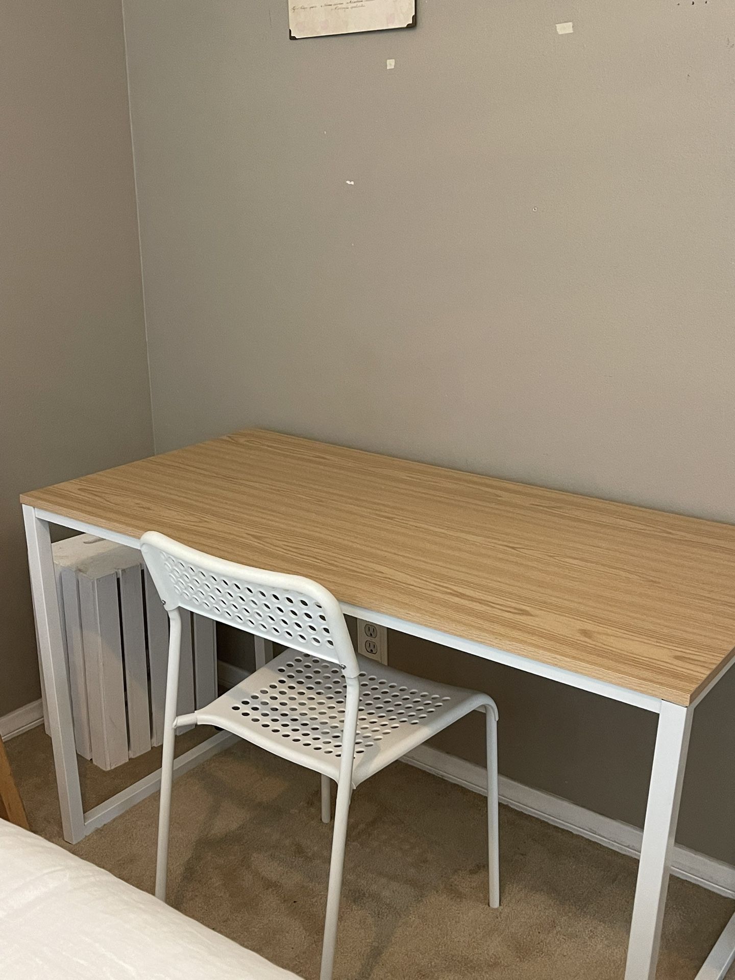 DESK, CHAIR, IKEA LAMP For Sale 