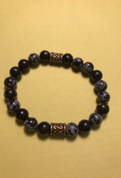 Snowflake obsidian bracelet