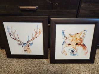 Watercolor deer and fox prints