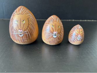 Hand Painted Lion Nesting Doll