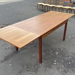 Danish Teak Mid-Century Modern Dining Table
