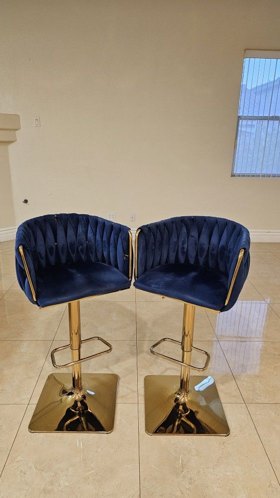 Luxury Bar Stools Velvet (Set of 2) - Like New Moving Sale! $90 OBO