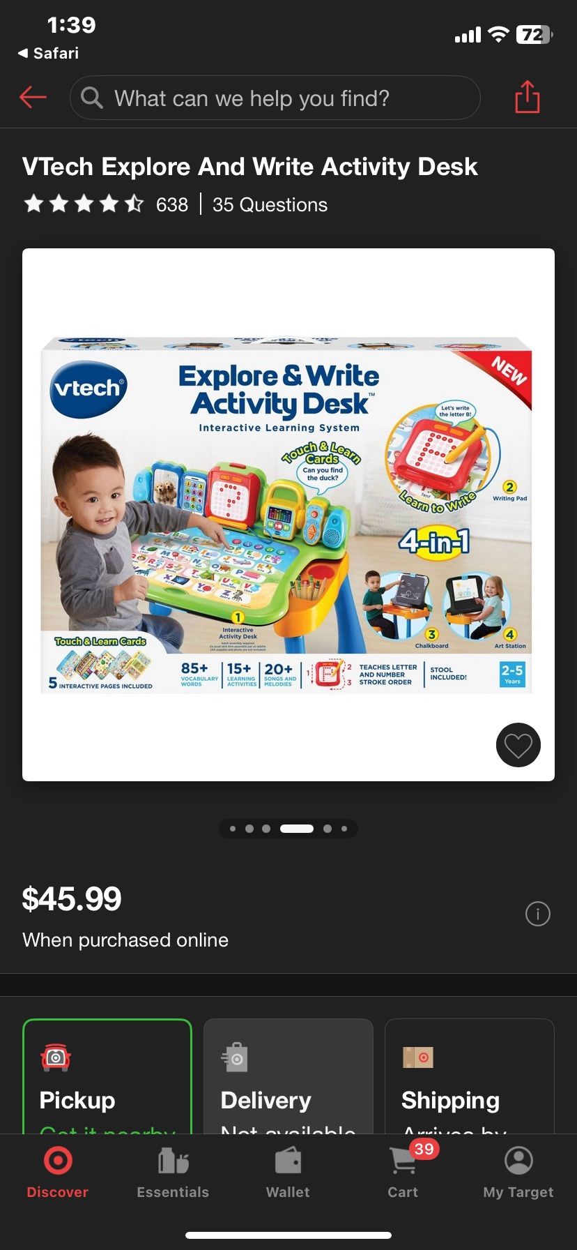 Activity Desk / Baby Shark Toddler Table