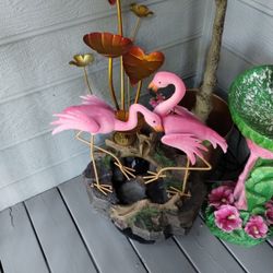 Flamingo Fountain Solid Resin 