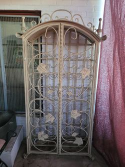 Antique Iron Wine Rack LARGE 50+ Bottles Vintage