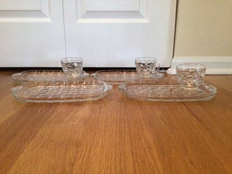 Antique glass plates & cups