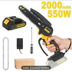 🆕️Cordless Chainsaw - Lightweight, Portable, Rechargeable Battery | Safe Trimming for Tree Branches, Courtyard, Household, Garden