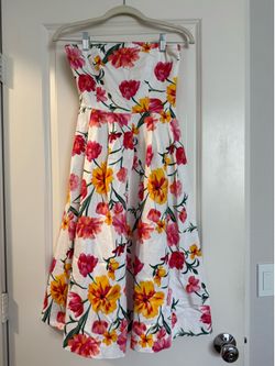 Floral Midi Dress with Detachable Straps – European Brand, 97% Cotton