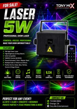 5W RGB Animaiton Laser Light With APP Control Beam Pattern Stage Lights DMX512 16CH DJ Disco Wedding Bar Stage Effect