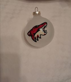 Painted Coyote Head Frosted Glass Holiday Ornament (Small)