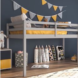 Twin Bed, Twin Bunkbed, Twin Bunk Bed, Gray , No Mattress , Wood