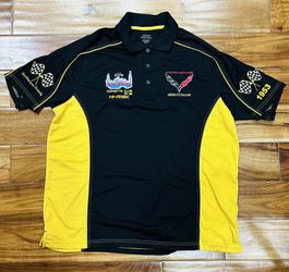 Corvette Racing Club Polo Shirt Front and Back Stiching