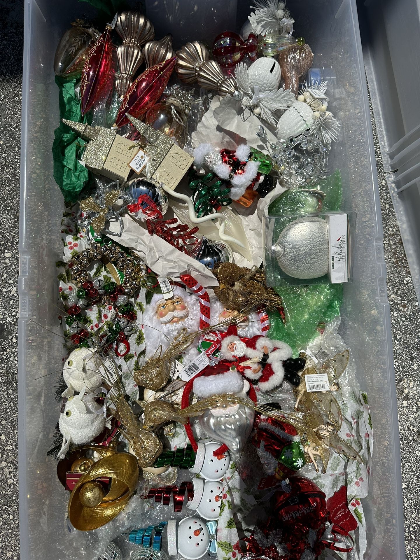 Big Lot Vintage Christmas Decorations Glass And Iron And Plastic