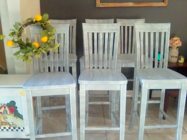 6 High Solid Wood Chairs 47 High 30 To The Seat $80