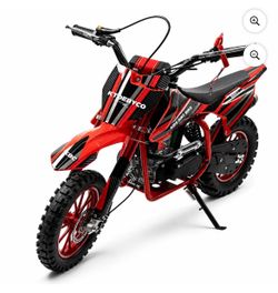 4-Stroke Dirt Bike,50cc Mini Motorcycle Max Speed 25 MPH, 165 lb Capacity with Shock Absorber & Dual Disc Brakes for Kids 13-17