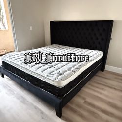 New King Bed Frame With Mattress