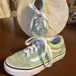 Girls Vans Old Skool Mint Sneaker Shoes Kids Size 1
