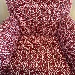 Red Fabric Accent Chair
