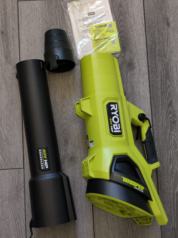 RYOBI

40V HP Brushless 190 MPH 730 CFM Cordless Battery Jet Fan Leaf Blower (Tool Only)

Like New 

Tool only, does not include battery

This blower 