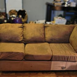 Suede Sectional Couch 