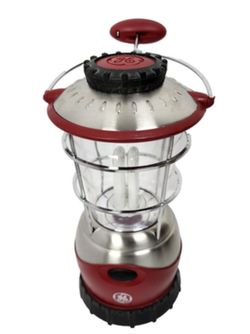 GE SteelBeam Fluorescent Camping Lantern With Handle Red