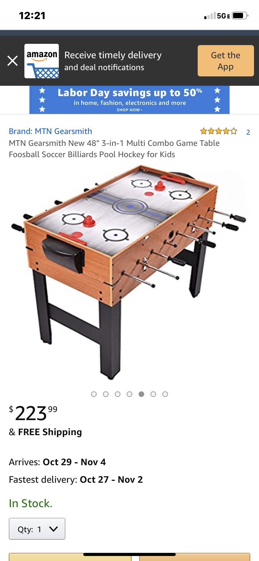 Multi combo game table.. foose ball slide hockey and pool table all in one