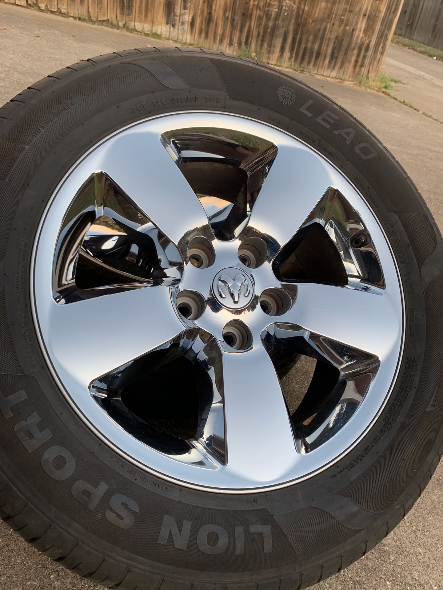 20 INCH ORIGINAL DODGE RAM FACTORY RIMS WITH PRACTICALLY NEW TIRES