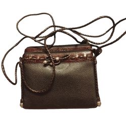 Brighton Liza French Kiss Leather Crossbody Organizer Bag - Black & Brown