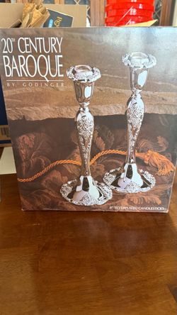 Vintage Silverplated Candlesticks w/Candles