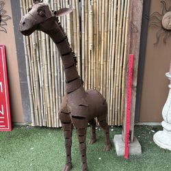 4’4” Tall Rustic Mexican Metal Giraffe 