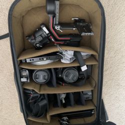 Sony AZIV with lens and other accessories