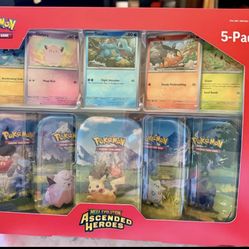 Pokemon Ascended Heroes Tins 5 Packs