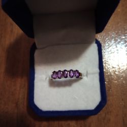 New S .925 Sterling Silver African Amethyst Ring Size 9 